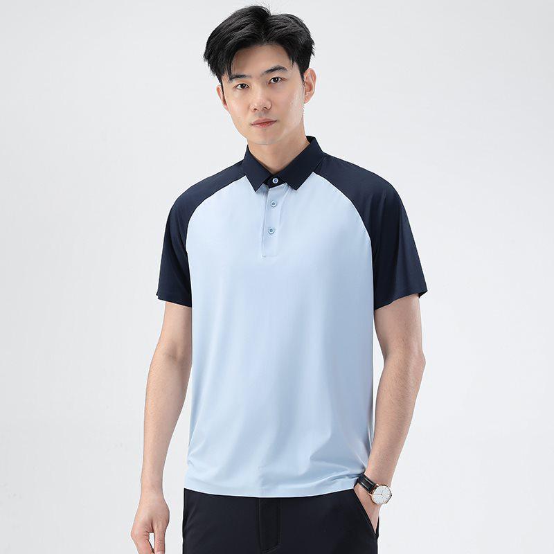 2026 Men s Trendy Patchwork Short-Sleeve Polo Shirt with Seamless Heat-Pressing XL