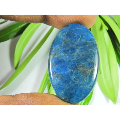 48Cts Genuine Neon Blue Apatite Oval Crystal Cabochon Loose Gemstone 23X38MM SK-2113