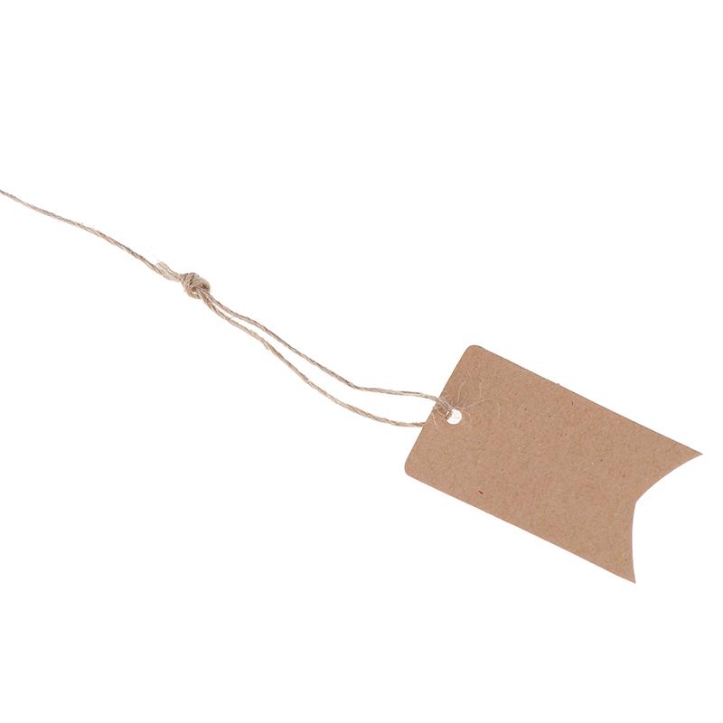 100Pcs Blank Kraft Jewelry Price Wedding Label String Price Tags With String 20M