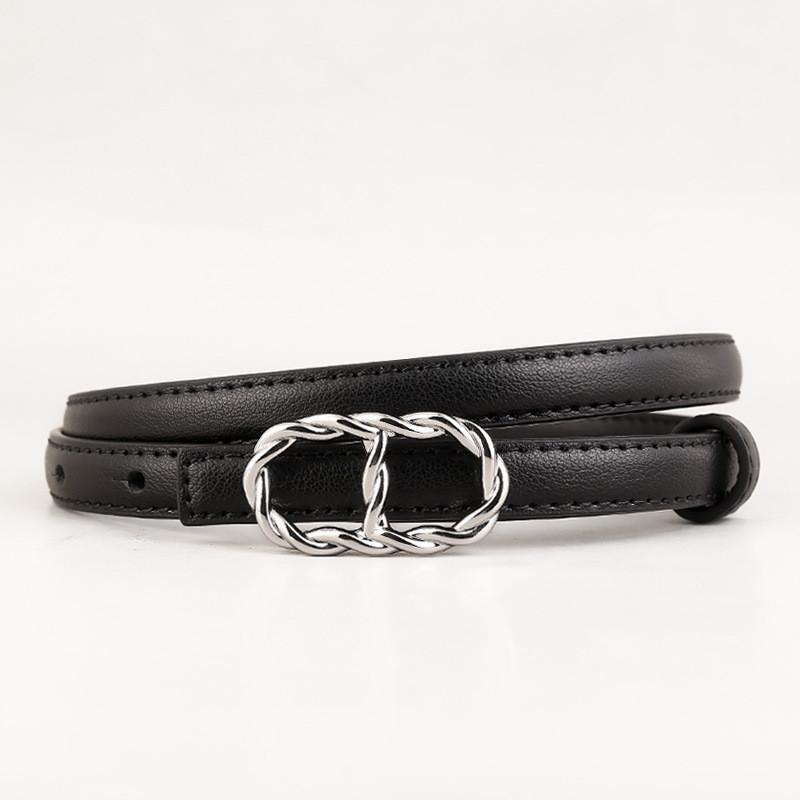

Womens Leather Belt Fashion Minimalist Casual Designer For Office And Everyday Wear чёрный
