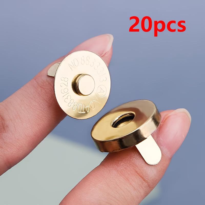 

20pcs Golden-Tone Strong Magnetic Snap Buttons, 14mm Invisible Fasteners for Bags & Crafts, Durable Magnet Closure with Secure Hold 20pcs Imitation Golden
