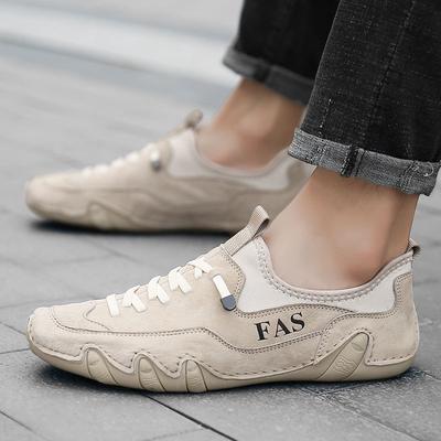 New Spring and Summer Leisure Leather Shoes Men's Leather Soft Bottom Leather Shoes Breathable Non-Slip Slip-on Men's Shoes