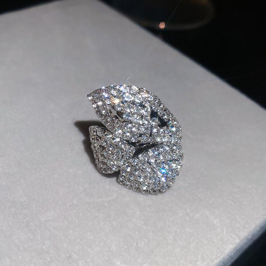 Геометрическое кольцо-цветок со стразами в корейском стиле: Элегантные Высококачественные Модные Ювелирные Изделия для Женщин