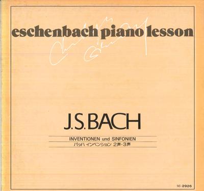 LP Record CHRISTOPH ESCHENBACH J. S. Bach Inventions And Symphoni MI2926 POLYDOR Japan Classical Used
