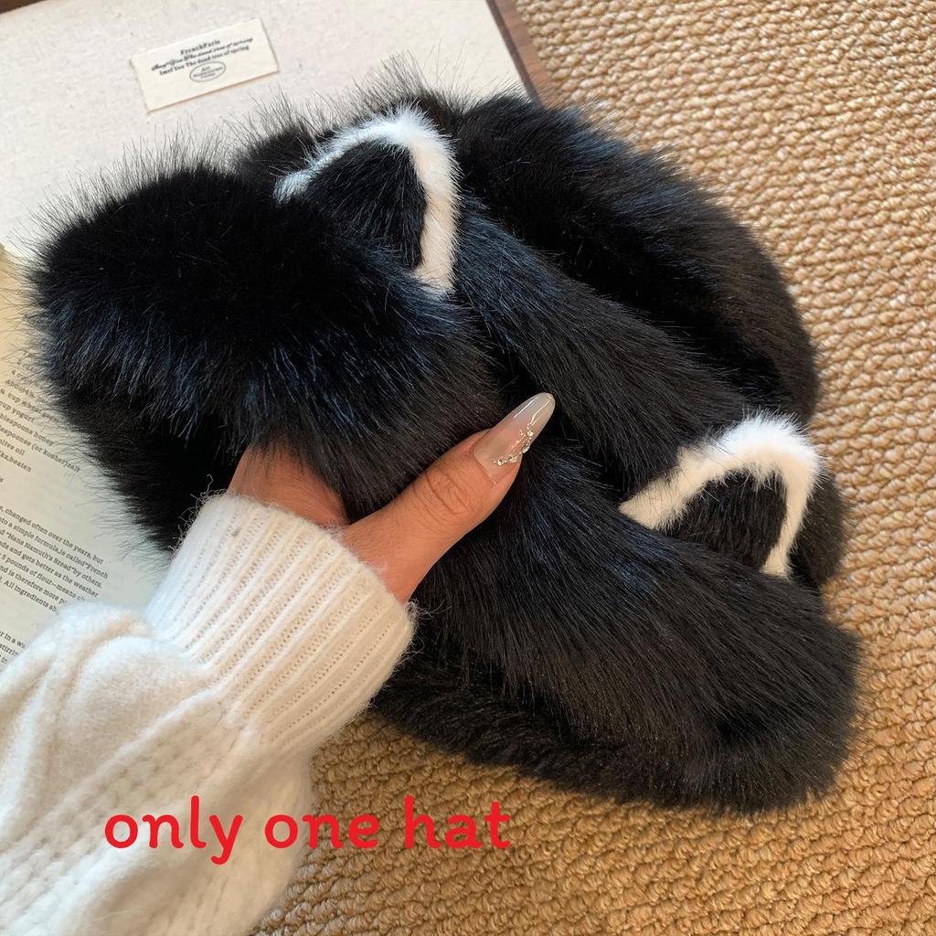 Cat Animal Ears Fisherman Cap With Adjustable Fit For Fall Outdoor Activities чёрный