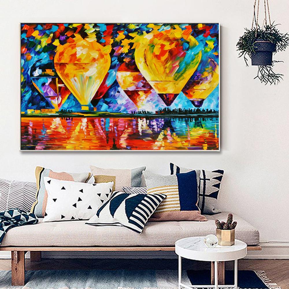 

Северный пейзаж картина маслом цветной водородный шар искусство холст рисунок гостиная коридор офис украшение дома фреска без рамки 21*30cm No Frame