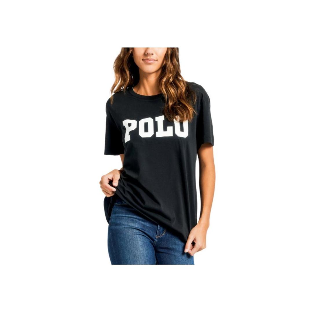 

Женская футболка с коротким рукавом и принтом логотипа Polo Ralph Lauren, топ, черный 211744685-001 XXS