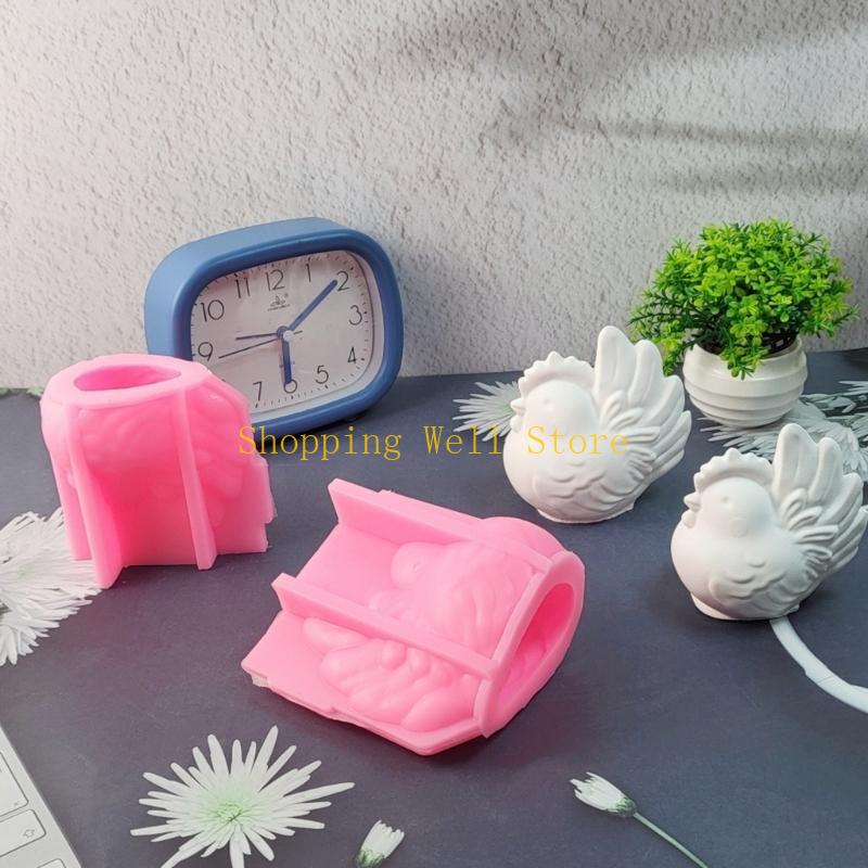

KX4B Lovely Holder Molds Castings Molds 3D Rooster Silicone Moulds Plasters Molds Ornament Molds Epoxy Resin Molds CN