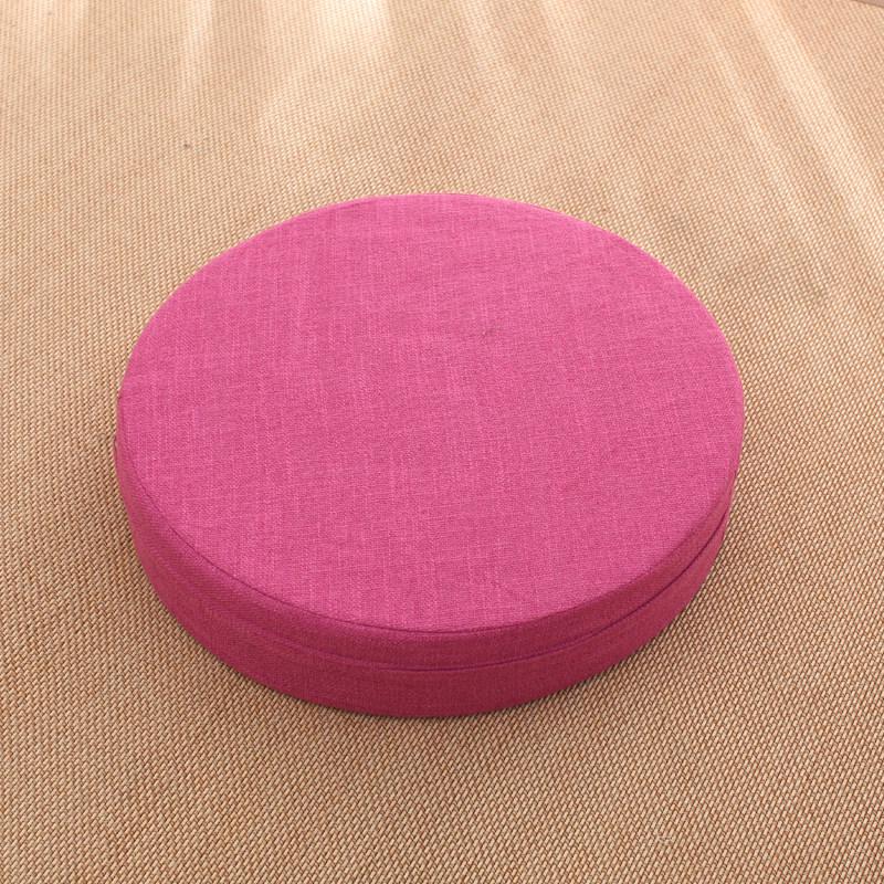 Thick Washable Japanese Zen Meditation Cushion - Round Tatami Linen Seat for Home and Balcony