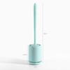Silicone Toilet Brush Wall Mounted Breathable Holder Soft Bristle Odor Free Bathroom Toilet Cleaning Supply