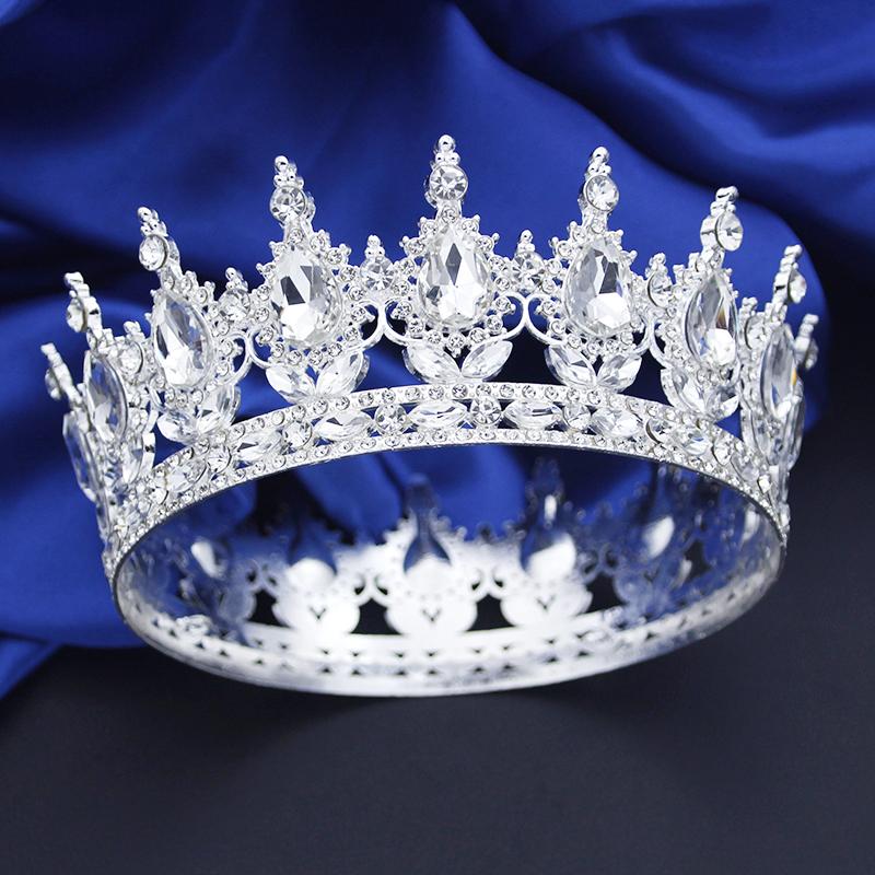 

Королевские королевские тиары и короны в стиле барокко для невесты, свадебная корона, головной убор, диадема, подарок на день рождения, аксессуары Tiaras серебро белый