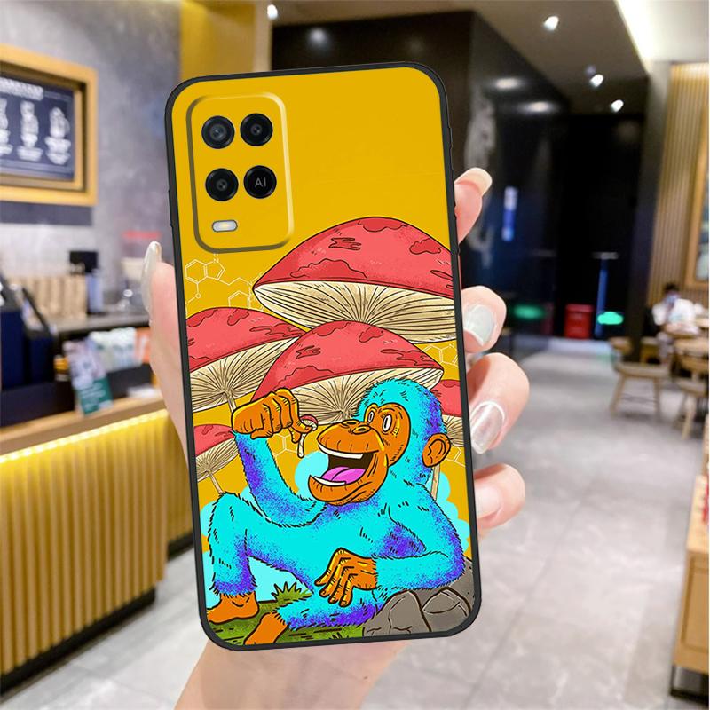 Mushroom Psychedelic Trippy Frog Case For Oppo A96 A76 A16 A17 A18 A60 A80 A40 A38 A58 A78 A98 A94 A74 A54 A15 A57 A77 A5 Pro