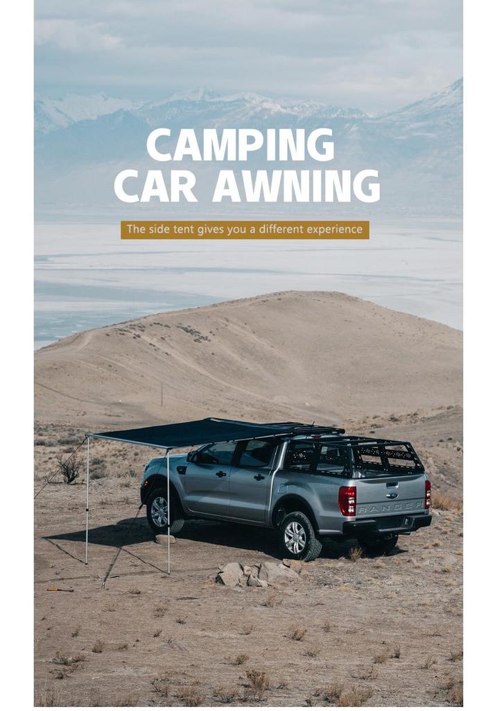 Waterproof Retractable Car Roof Awning: Aluminum Alloy with Sun Protection for Outdoor Camping