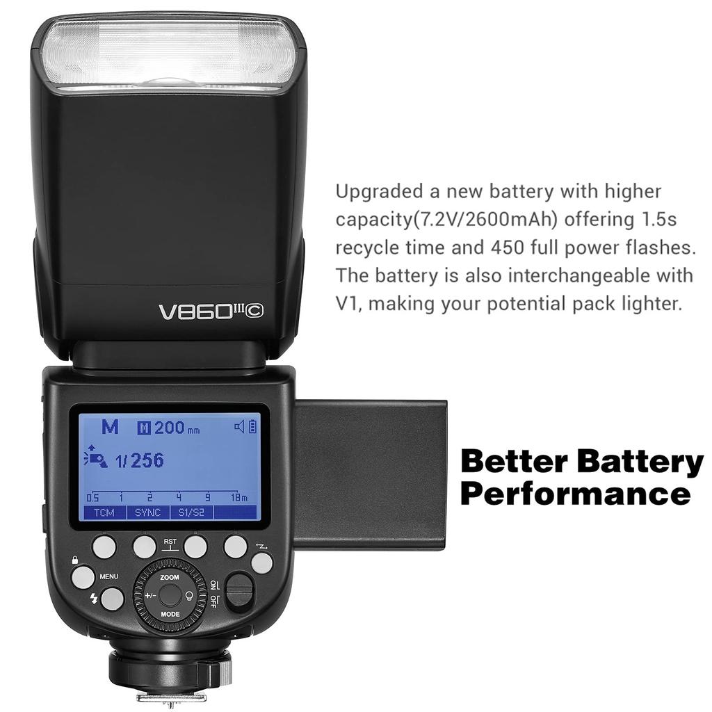 Authorized Dealer Japanese Instruction Godox Camera Flash Strobe Speedlight for Sony 2600mAh Large Capacity 480 Full Power Flash with 10 Levels of