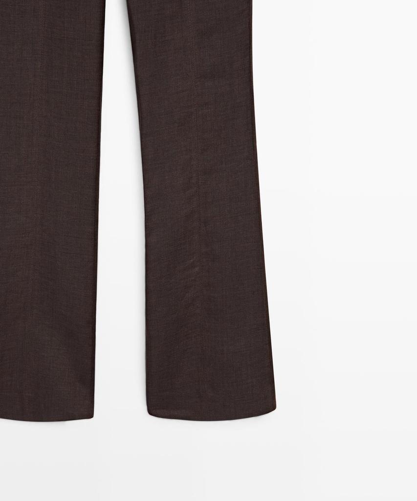 Masimodutti 100% Linen Kick Bell-Bottom Pants