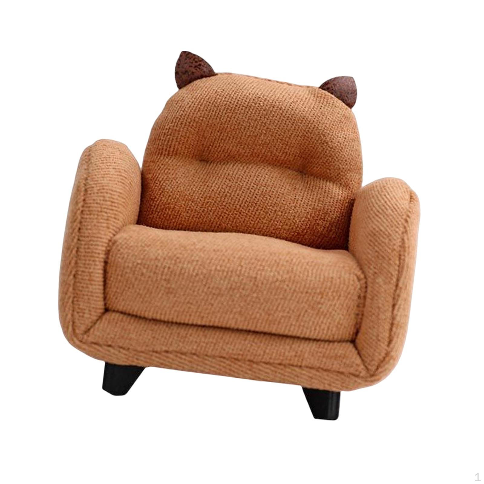 

1:12 Dollhouse Furniture, Simulated Wooden Sofa Model, Sofa, for DIY Model Showcase коричневий