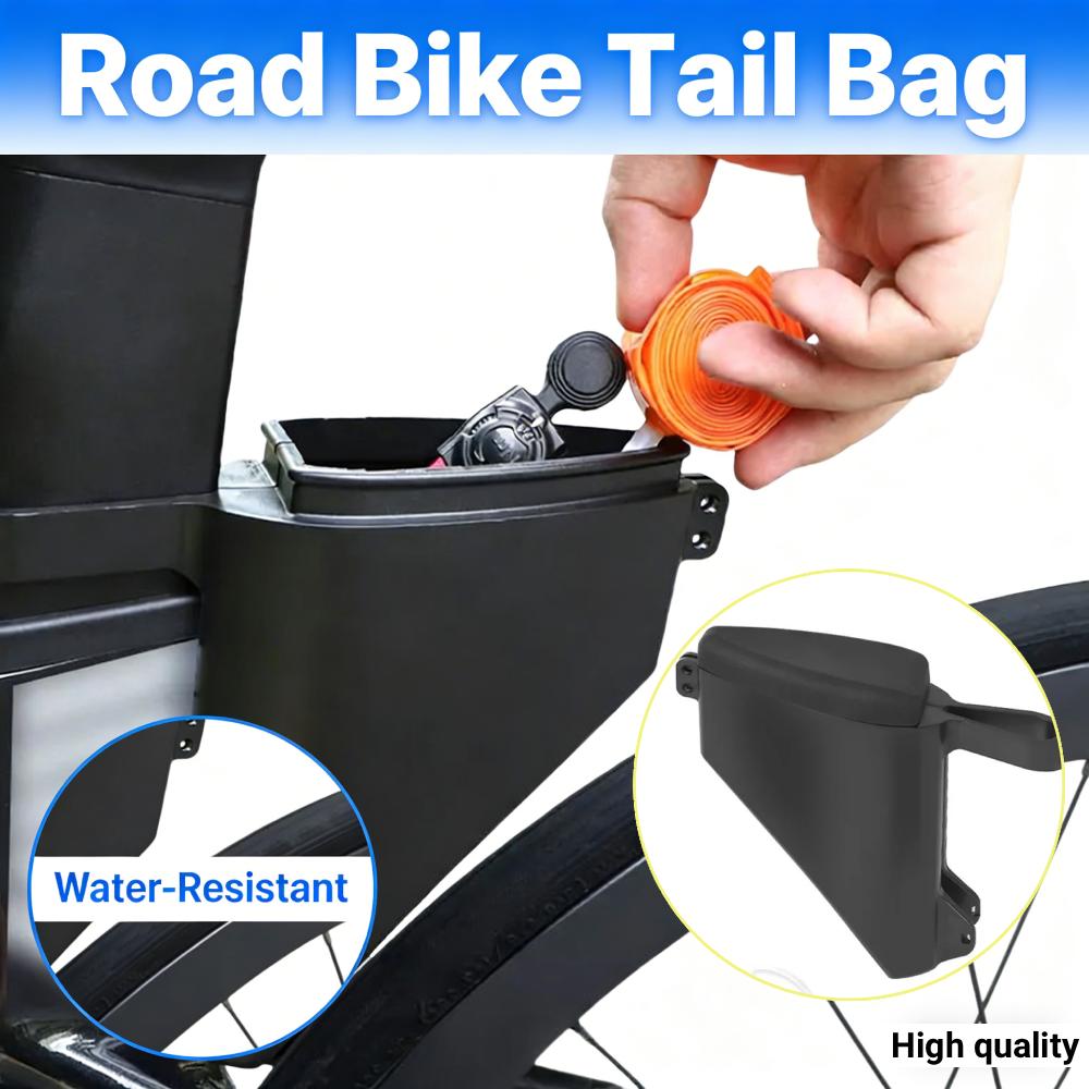 Road Bike Tail Bag Hard Shell Bike Teardrop Seatpost Bag Waterproof Bike Seatpost Torpedo Saddle Bag for Outdoor Sports nero