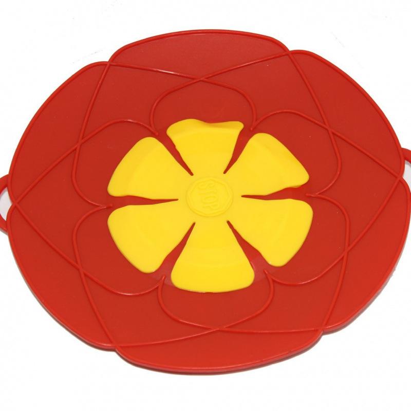 26CM Silicone  Overflow Lid Pot Cover One Size красный
