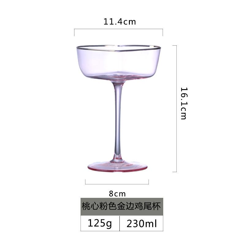 

Creative love pink peach heart cup Love red wine Glass