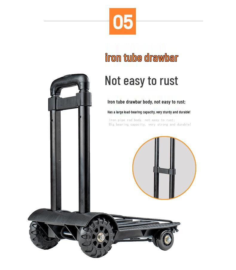 Compact 4-Wheel Folding Shopping Cart and Luggage Trolley