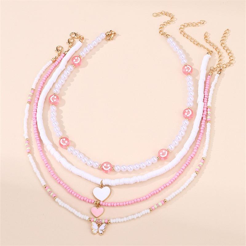 Glass Bead Colorful Jewelry With Alloy Butterfly Charm For Daily Women Wear