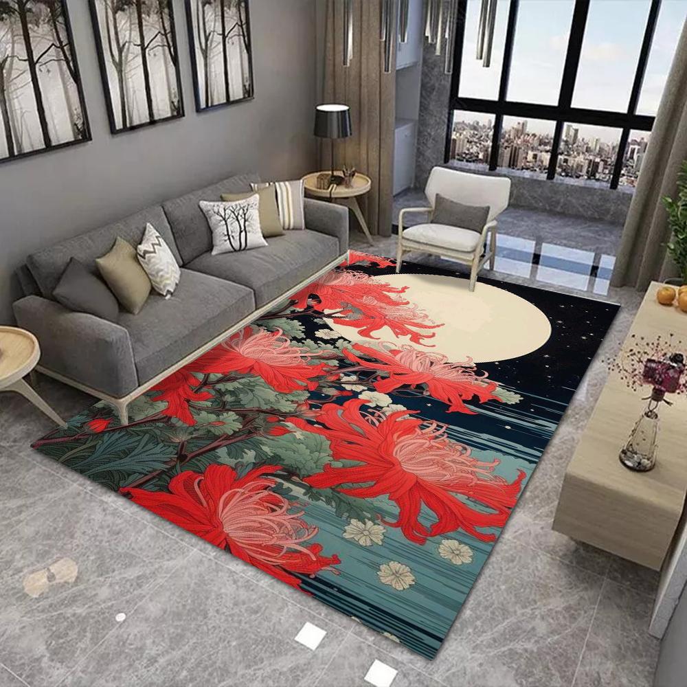 Vintage Floral Pattern Floor Mat Various Styles with Big Red Peonies and Colorful Blooms NonSlip Door Mat for Home Decor