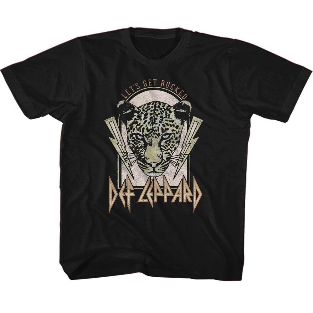Def Leppard Lightning Bolts Let's Get Rocked Black Toddler T-Shirt