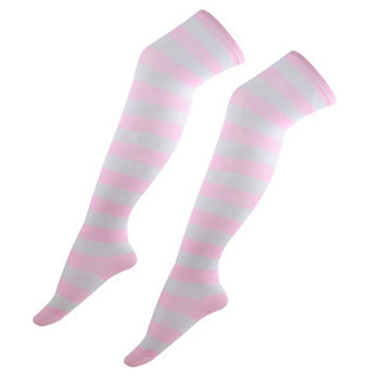 Girl's Sexy Striped Thigh High Long Socks Over The Knee Elastic Stockings