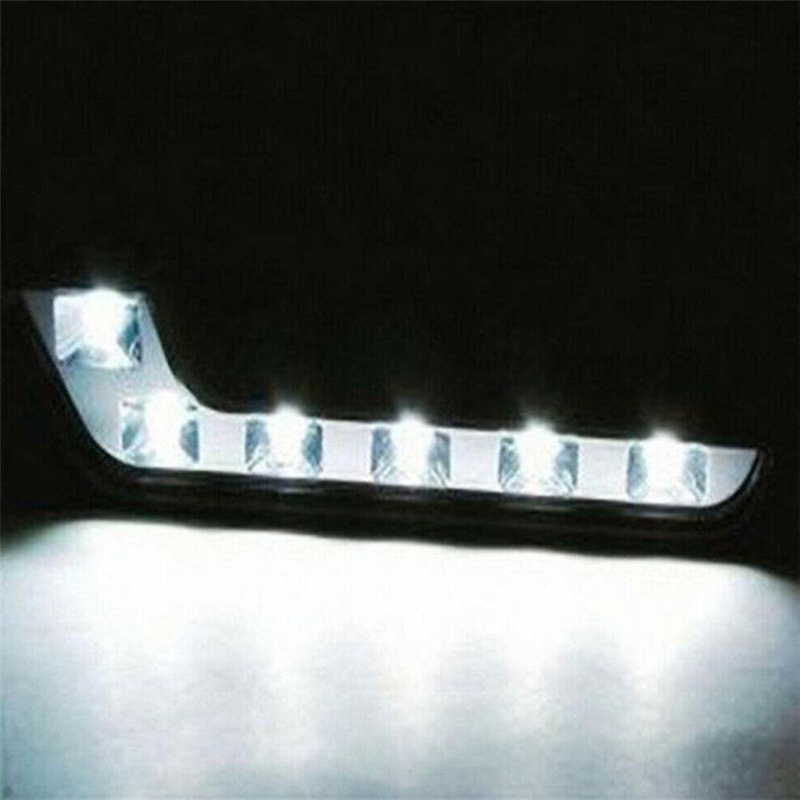 2X L formet 6LED Super White 12V Vanntett Kjøretåkelys Lampe Biltilbehør