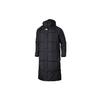 Long Hooded Padded Jacket Windproof Warm Regular Fit Unisex Black DZ1436