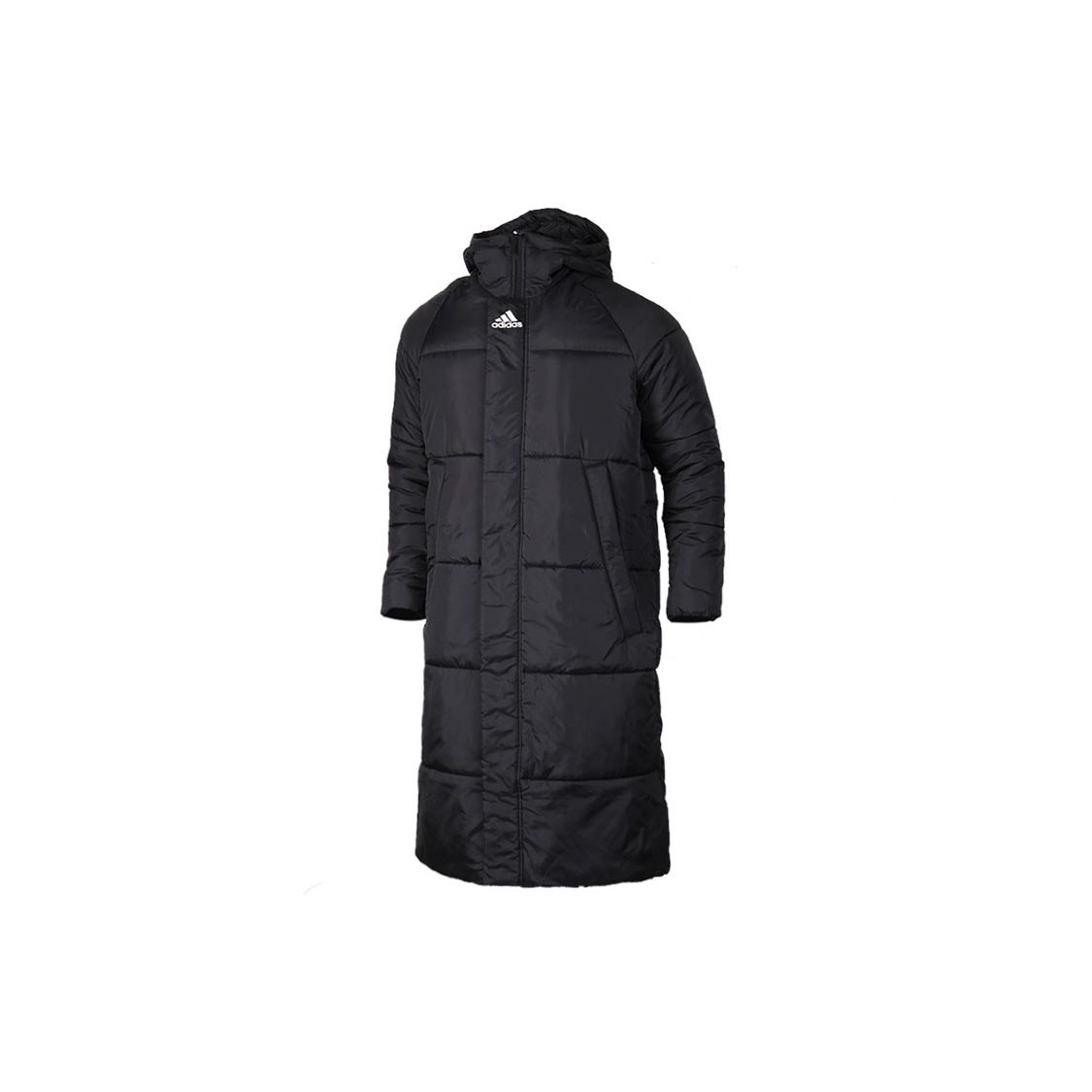 Adidas Long Hooded Padded Jacket Windproof Warm Regular Fit Unisex Black DZ1436 XS