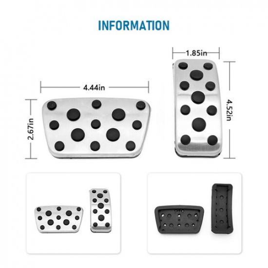 2Pcs Non Slip Accelerate Brake Pedals Cover Pads For Toyota RAV4 Corolla Prius