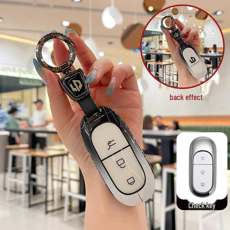 Leapmotor C11 Car Key Case: High-Tech Black Metal Protective Shell