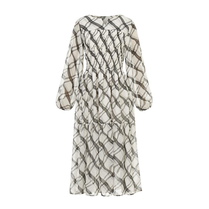 T View Smoke Banding Pattern Dress_V6A-Cop012