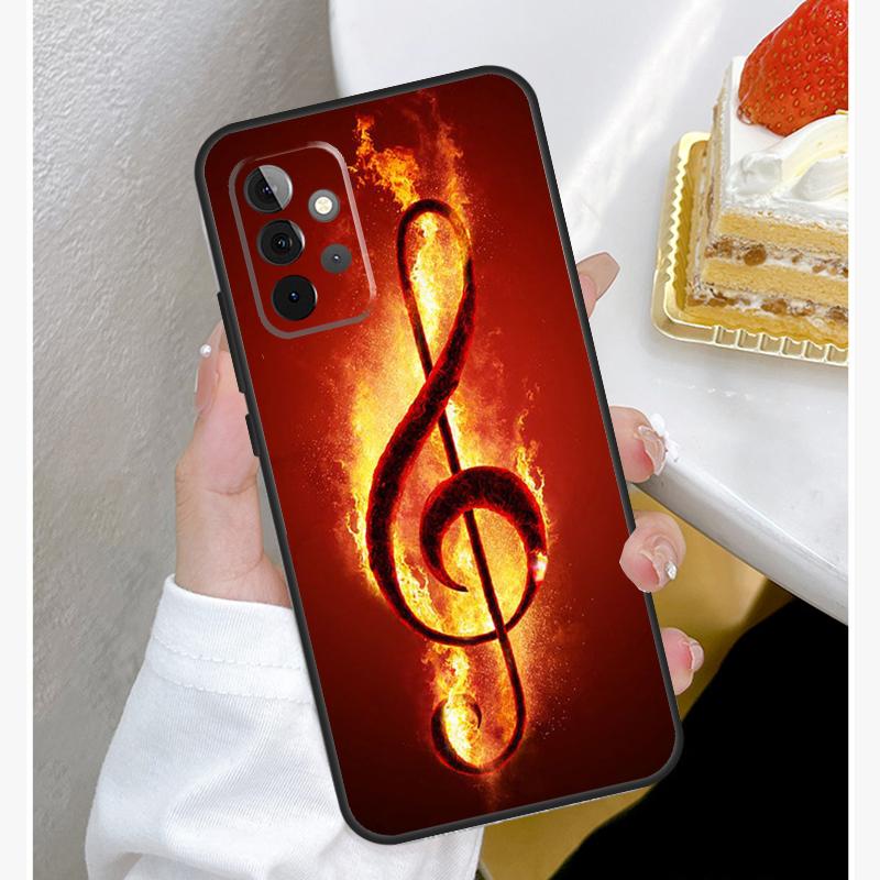 Treble Clef Music Note Case For Samsung Galaxy A55 A35 A15 A14 A34 A54 A73 A53 A33 A23 A13 A12 A32 A52 A51 Cover