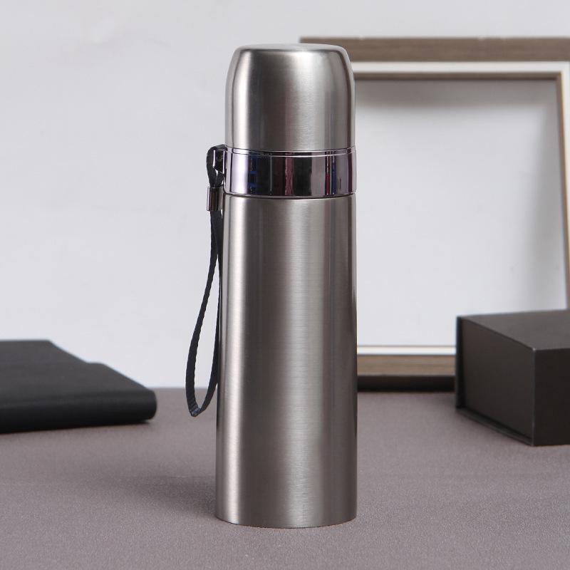Vacuum Stainless Steel Sports Kettle Vacuum Flask Outdoor Portable Sling Mountaineering Pot