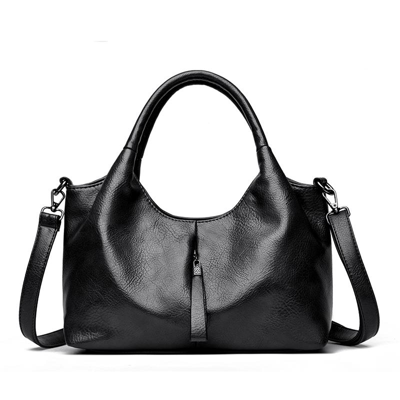 Cross Border Handbag, Women's New Style, Mom's Soft Leather Shoulder Bag, Commuting High-end Feeling, Large Capacity, Versatile