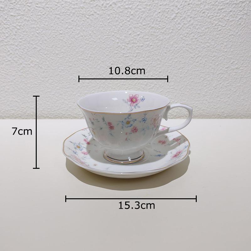 Floral Pattern Ceramic Cup&saucer Dining Table Gold-plated Coffee Mug Milk Tea Cup Afternoon Tea Teacup Fruit Juice Container