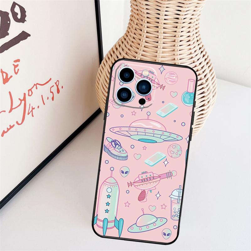Girly Pastel Witch Goth Pattern Phone Case For iPhone 16 Pro Max 15 14 13 11 12 17 Pro Max mini 15 16 Plus 16e 17 Air Cover