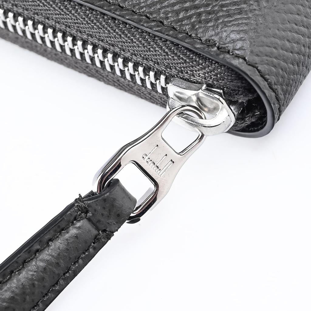 Dunhill Cadogan Leather Long Wallet with Pocket and Coin Olive UK Zip-Around Purse, Gray, Men's, DU24R2180AP345, [Product Code DU24R2180AP345]