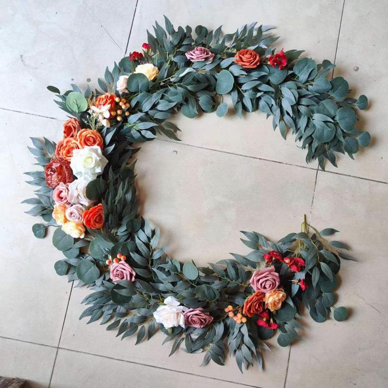 Wedding Table Simulation Flower Decoration 181x11cm Artificial Rose Table Long Vine Trailing Flower Arch DIY Party Backdrop Pops