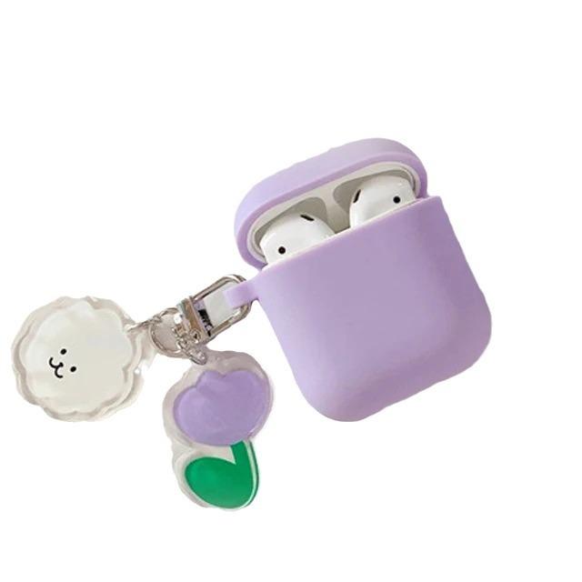 ins cute flower cloud keychain for apple AirPods Pro earphone cover 1/1/1 generation silicone soft case