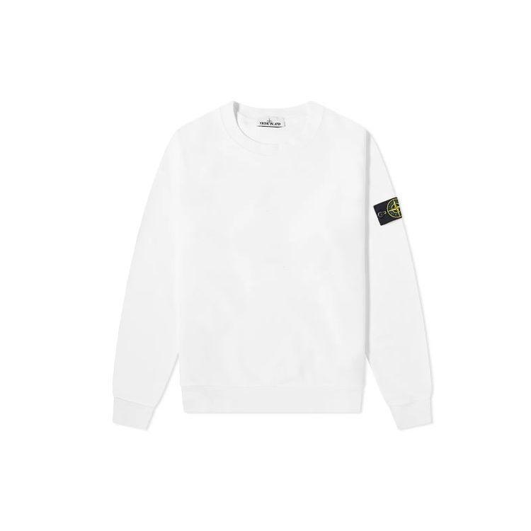 Stone Island Ss21 Sleeve Label Crewneck Sweatshirt Men sweatshirt White 741566060-V0001