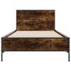 Bed Frame Smoked Oak 90x190 cm Wood Based Material and Metal