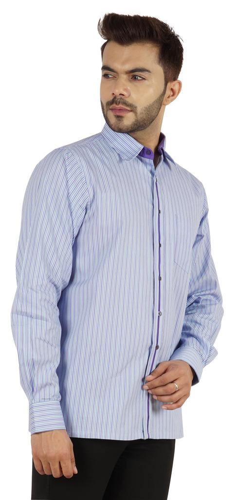 BestMan Printed Shirt For Mens Cotton Office Wear Long Sleeves Button Down Formal