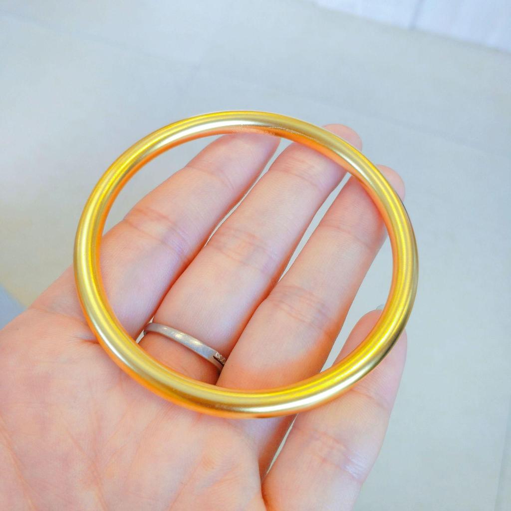 Lotus Heritage Gold-Plated Brass Bangle: 5mm Women's Solid Band Ring