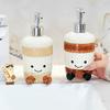 450ml Soap Dispenser Cartoon Coconut Lotion Bottle Creative Hand Washing Liquid Bath Gel for Household Toilet Ceramic Sub Bottle