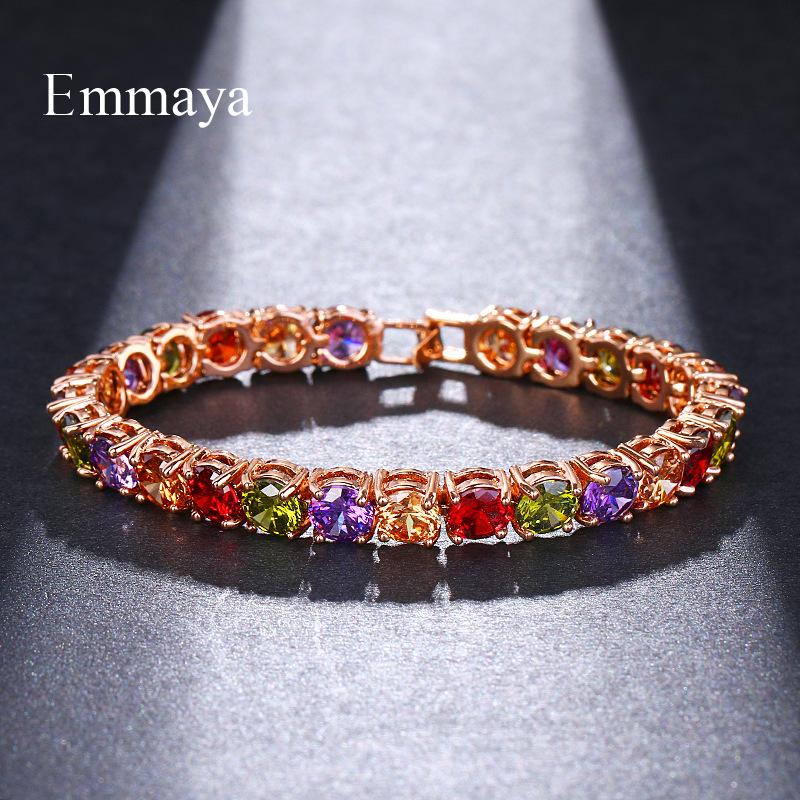Fashion Colorful Zircon Bracelet Series for Women, Micro Paved Zircon Luxury Jewelry