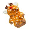 Pet Christmas Costume Deer Print Hooded Warm Outfit Medium Dogs Cats Winter