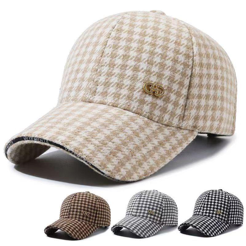 Women's Houndstooth Flat Cap - Korean Style, Outdoor Versatile, Casual Fashion, British-Inspired Autumn/Winter Hat